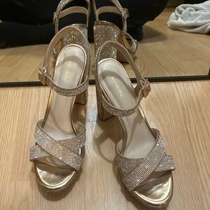 Rose gold, tall, sparkling heels